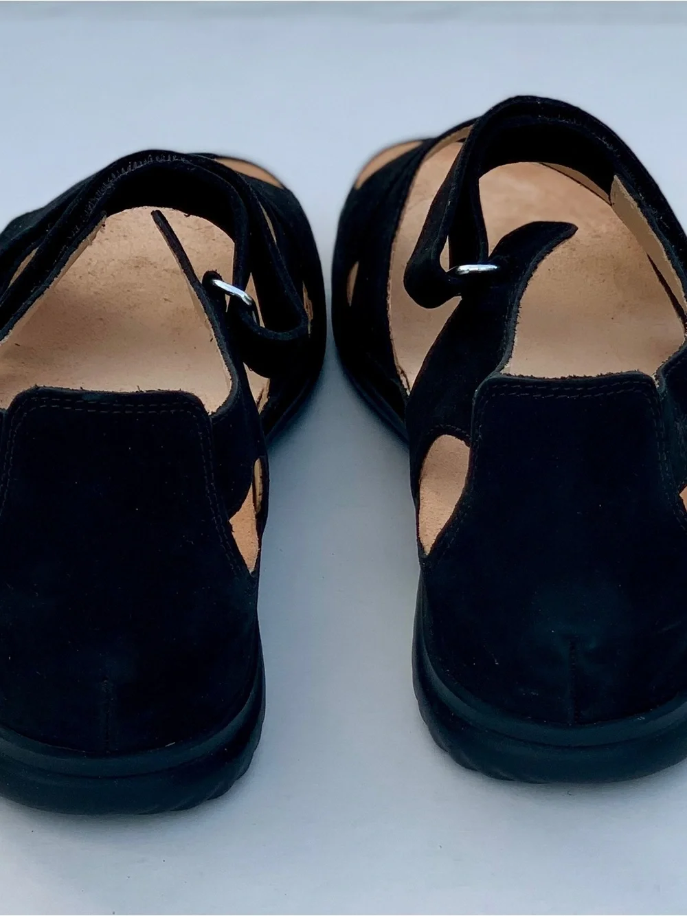 Women's Black Velcro Comfort Sandals
